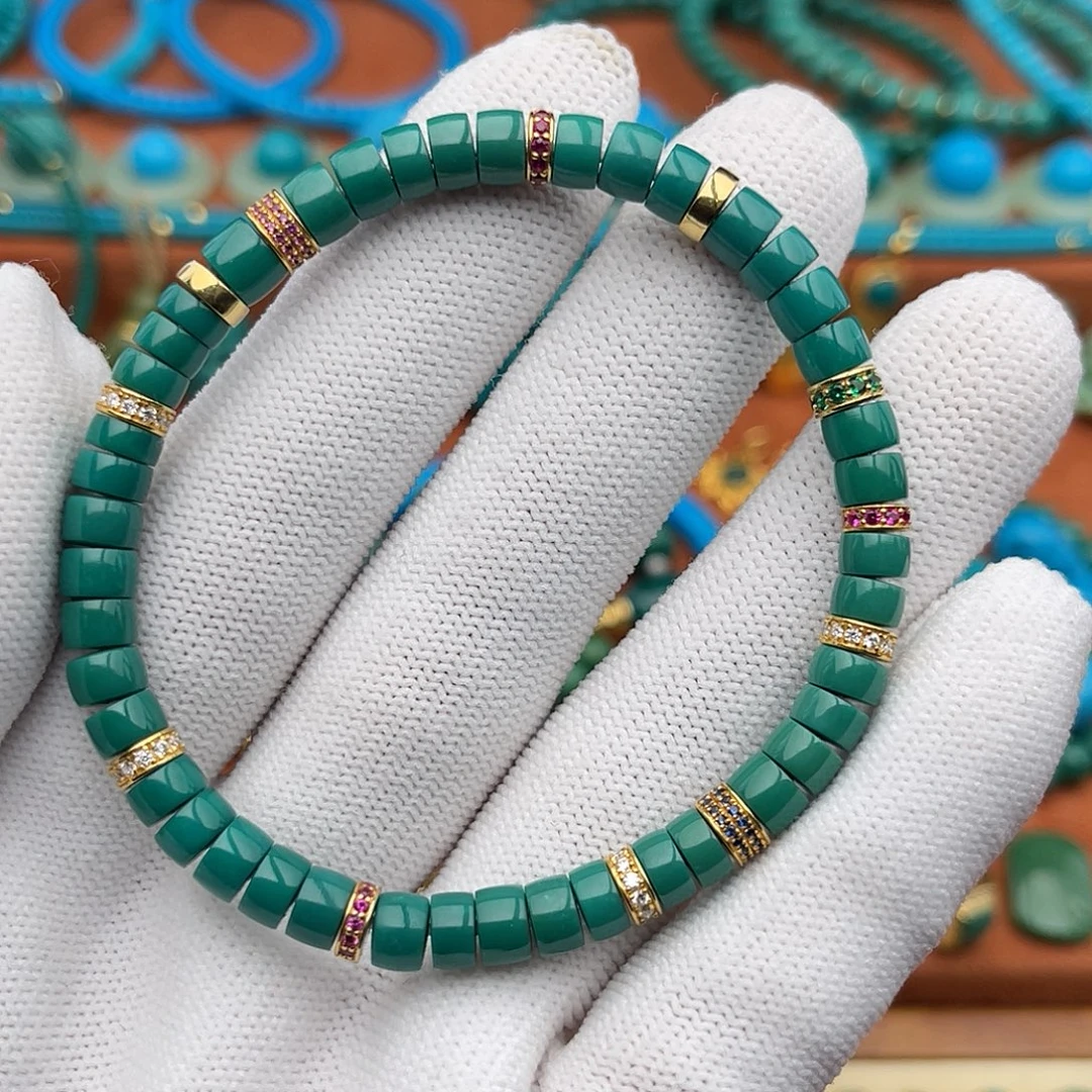 绿松石18K金镶嵌珠宝奇石