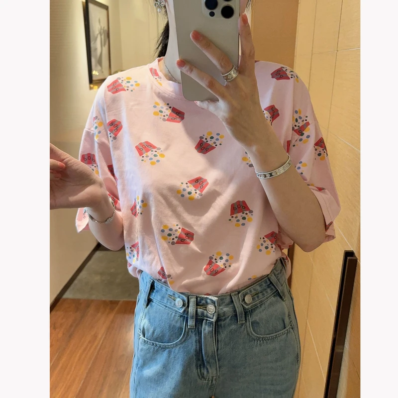 【张静芝】气泡水印花减龄短袖T恤