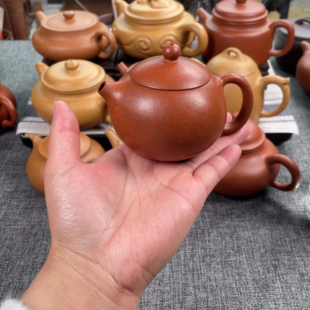 紫砂茶壶红降坡西施全手40目150