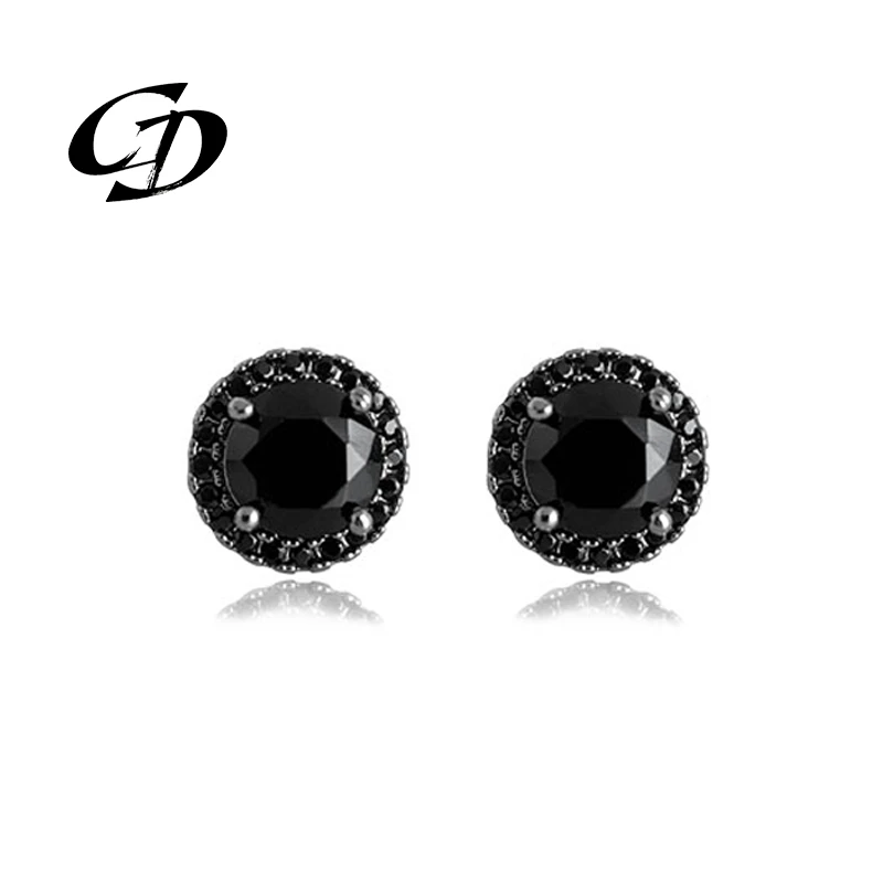 合金锆石耳饰 时尚暗黑风男款耳钉精致嘻哈镶嵌哥特亚人小众配饰