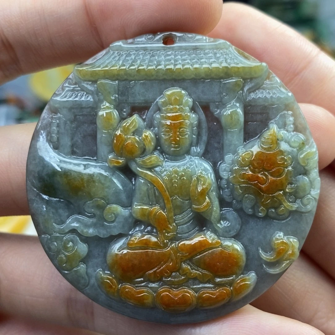 翡翠未镶嵌颈饰白****土