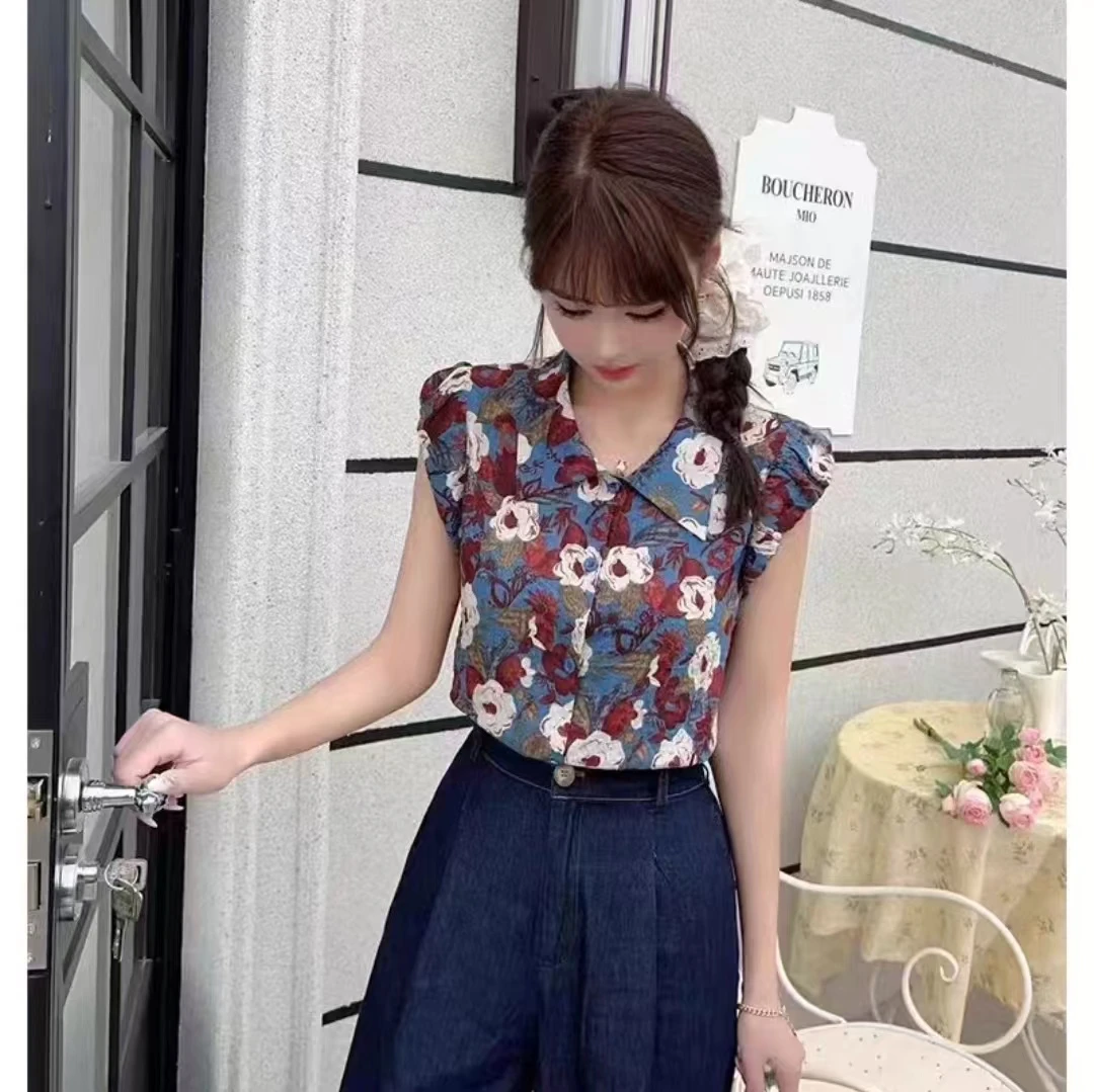 欧洲站同款时尚洋气少淑版气质减龄衬衣8157款