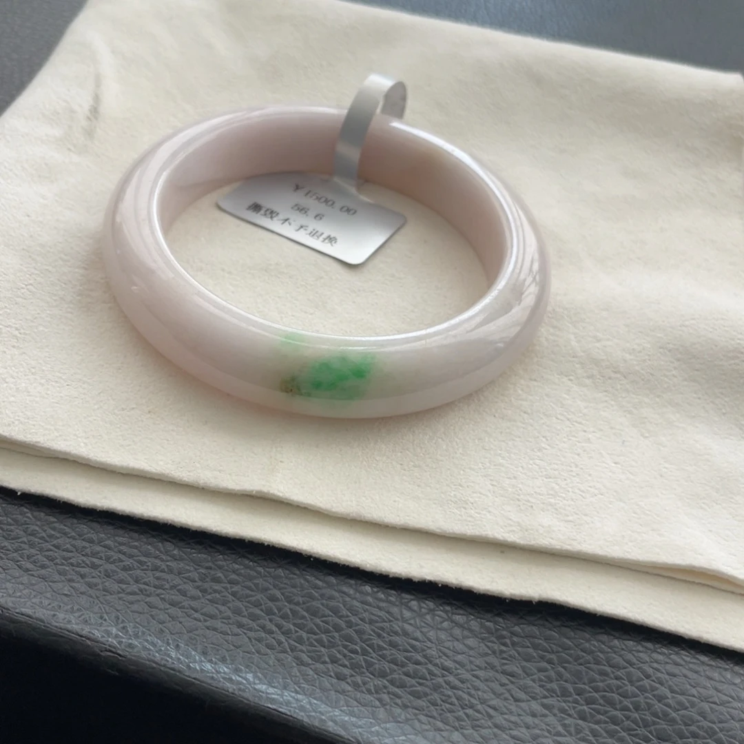 翡翠未镶嵌手镯纹裂56.6正圈