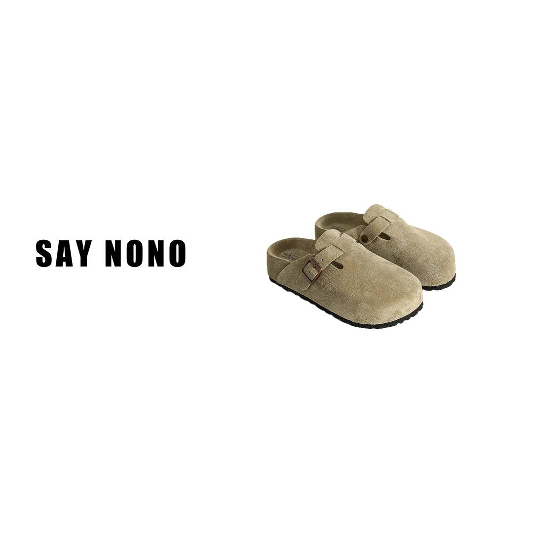 Say  nono  复古厚底百搭外穿慵懒风通勤日常包头半拖鞋5cm