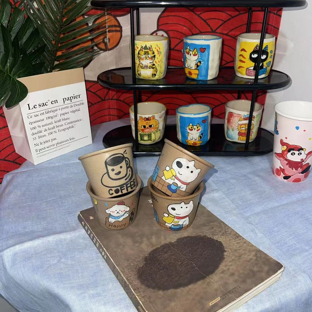 景德镇设计师创意手工手绘陶瓷小可乐杯