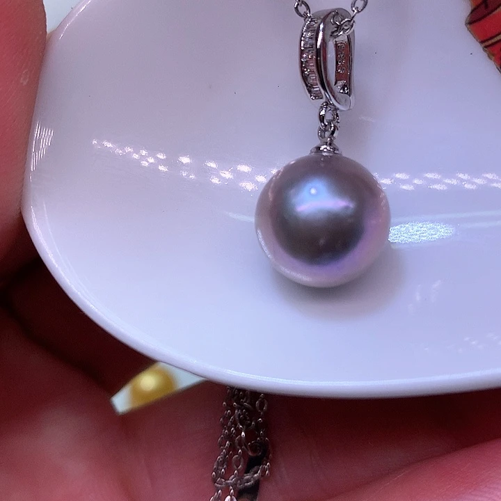 银S925镶嵌耳饰淡水珍珠