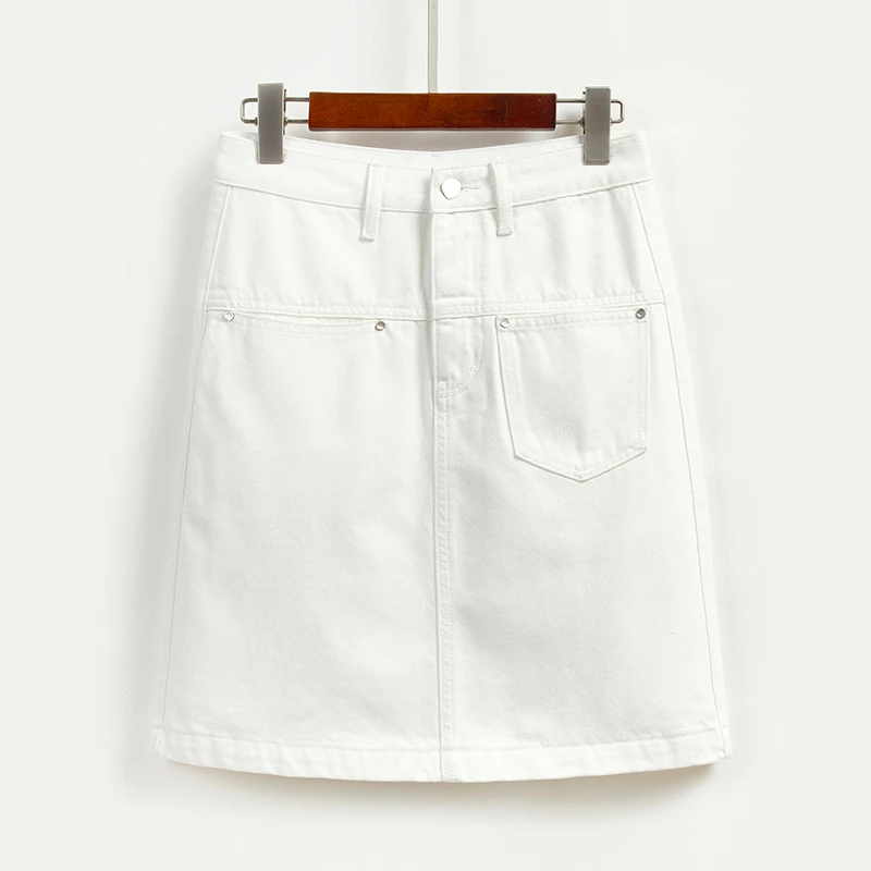 RAIN▪CUN柔纱漫舞丨白色高腰 显瘦时尚百搭包臀A字版五分短裙117