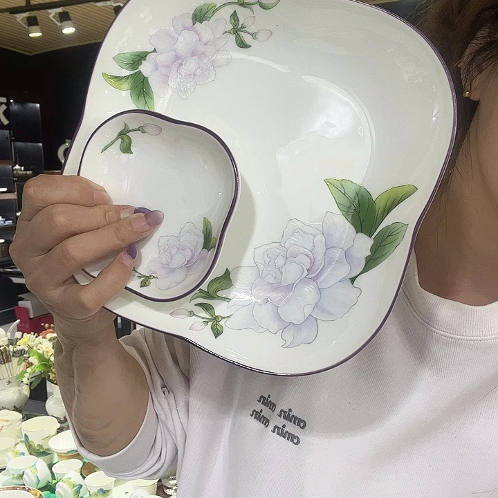 骨瓷一盘一碟两件