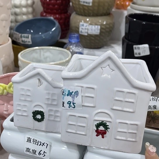 多肉绿植陶瓷花盆9.9包邮，有孔