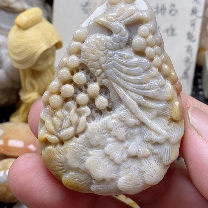 颈饰未镶嵌硅化珊瑚（珊瑚玉）