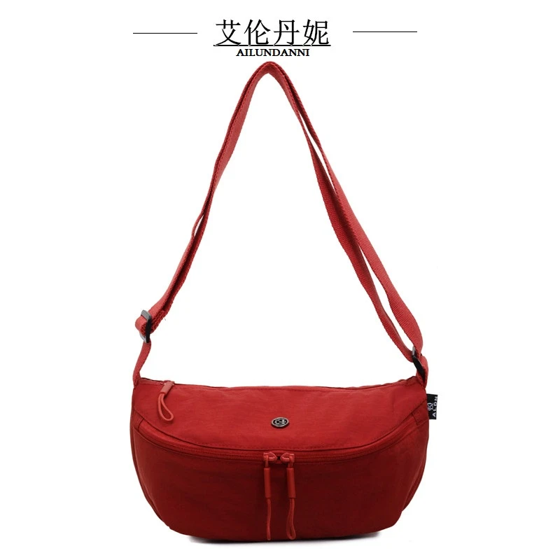 中性风百搭马鞍包潮流斜挎包女包饺子包简约斜跨包单肩包