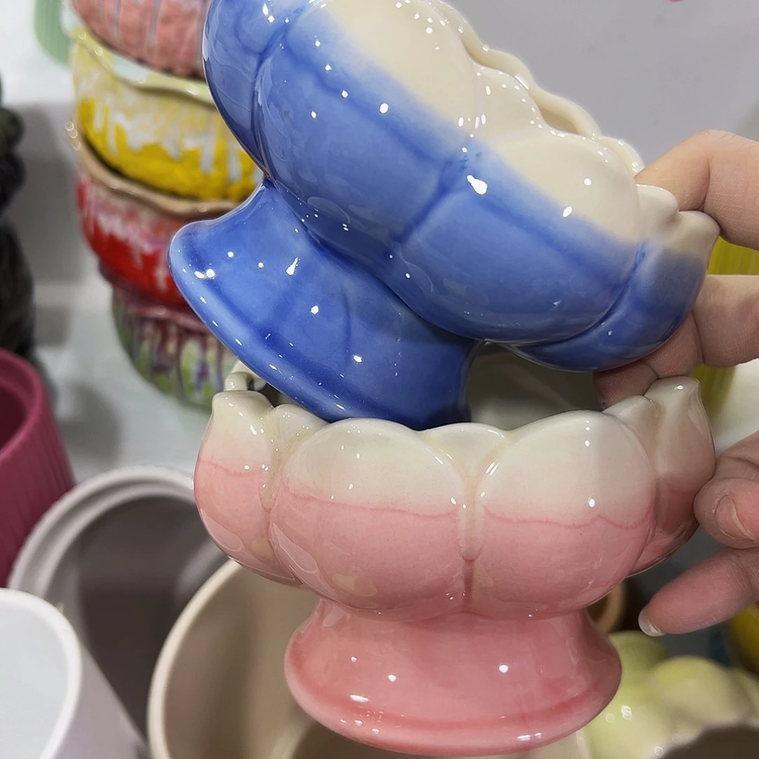 外贸尾单陶瓷花盆凑10米包邮