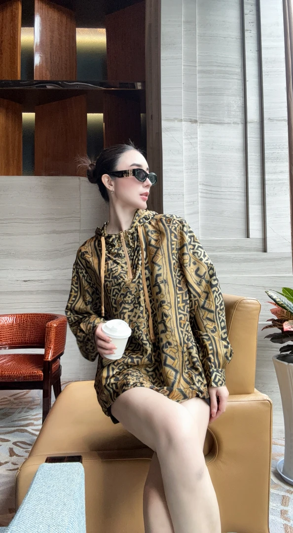 【设计师原创】常规女通用连帽长袖薄款外套休闲外套豹纹复古套头