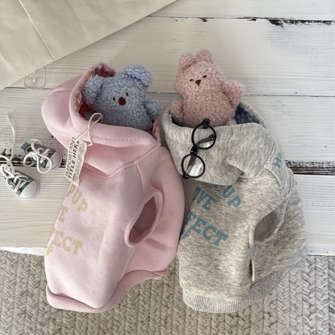 宠物猫咪狗狗衣服春秋冬防掉毛泰迪比熊博美雪纳瑞帅气连帽衫卫衣