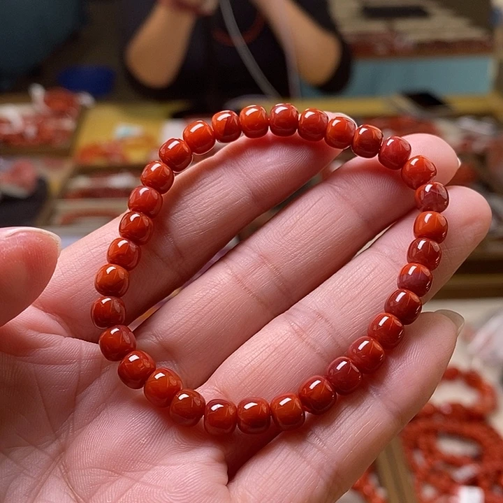 南红玛瑙未镶嵌手串卡6m