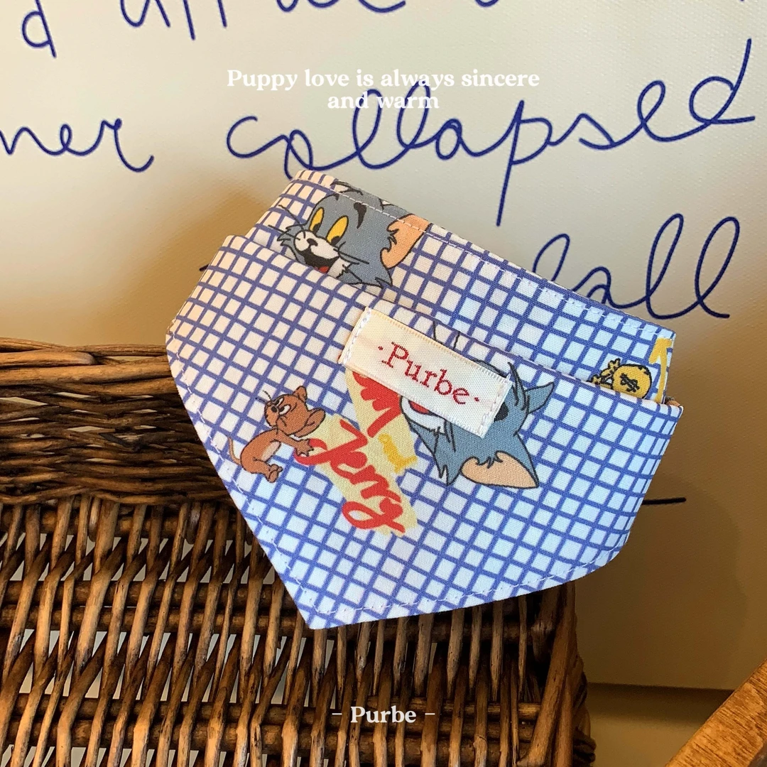 Purbe噗比猫和老鼠宠物口水巾小狗可爱围兜猫咪狗狗围兜宠物衣服