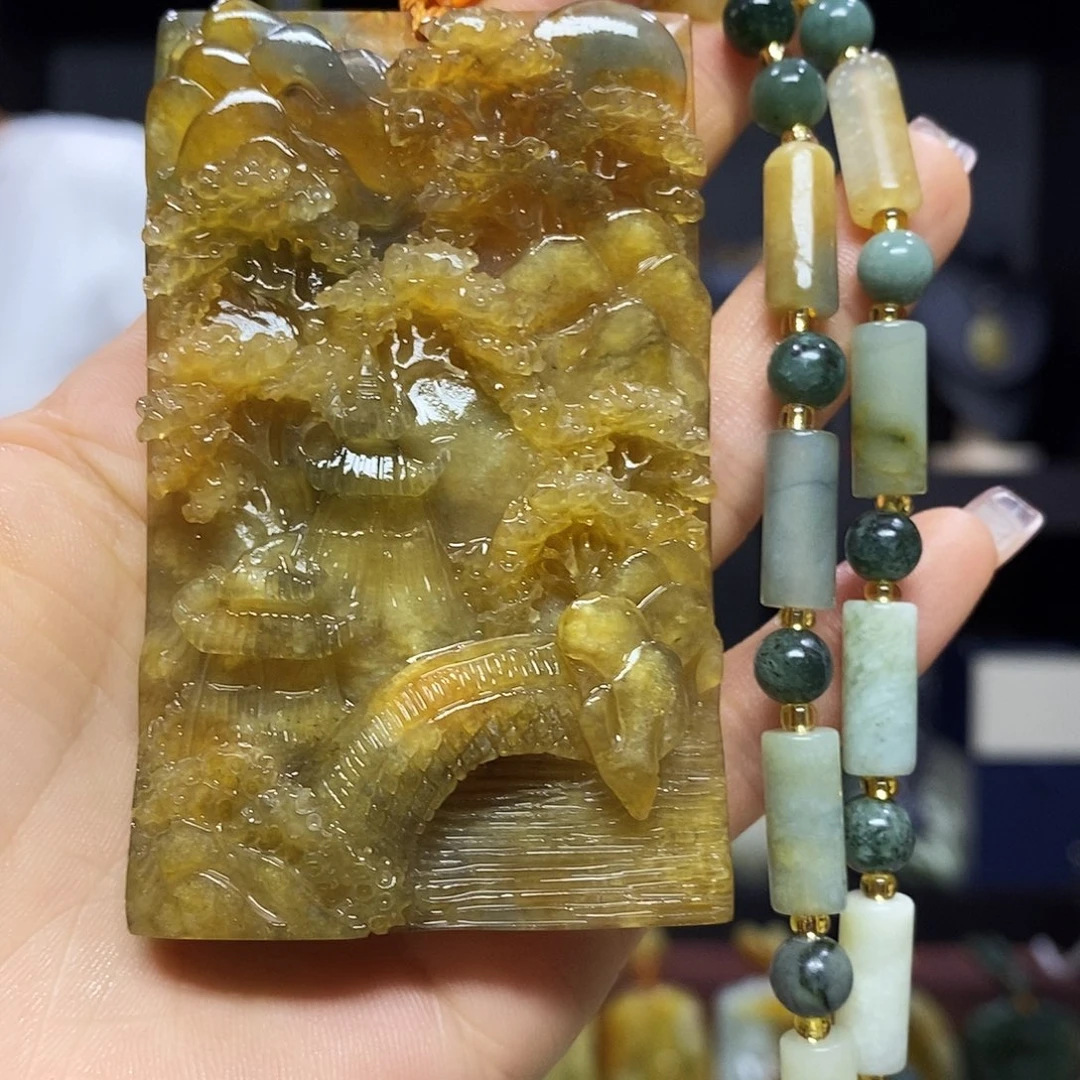 岫玉未镶嵌挂件吊坠