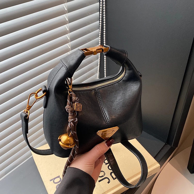 【妮可专属】单肩斜挎背包休闲百搭大容量托特包包6013黑色