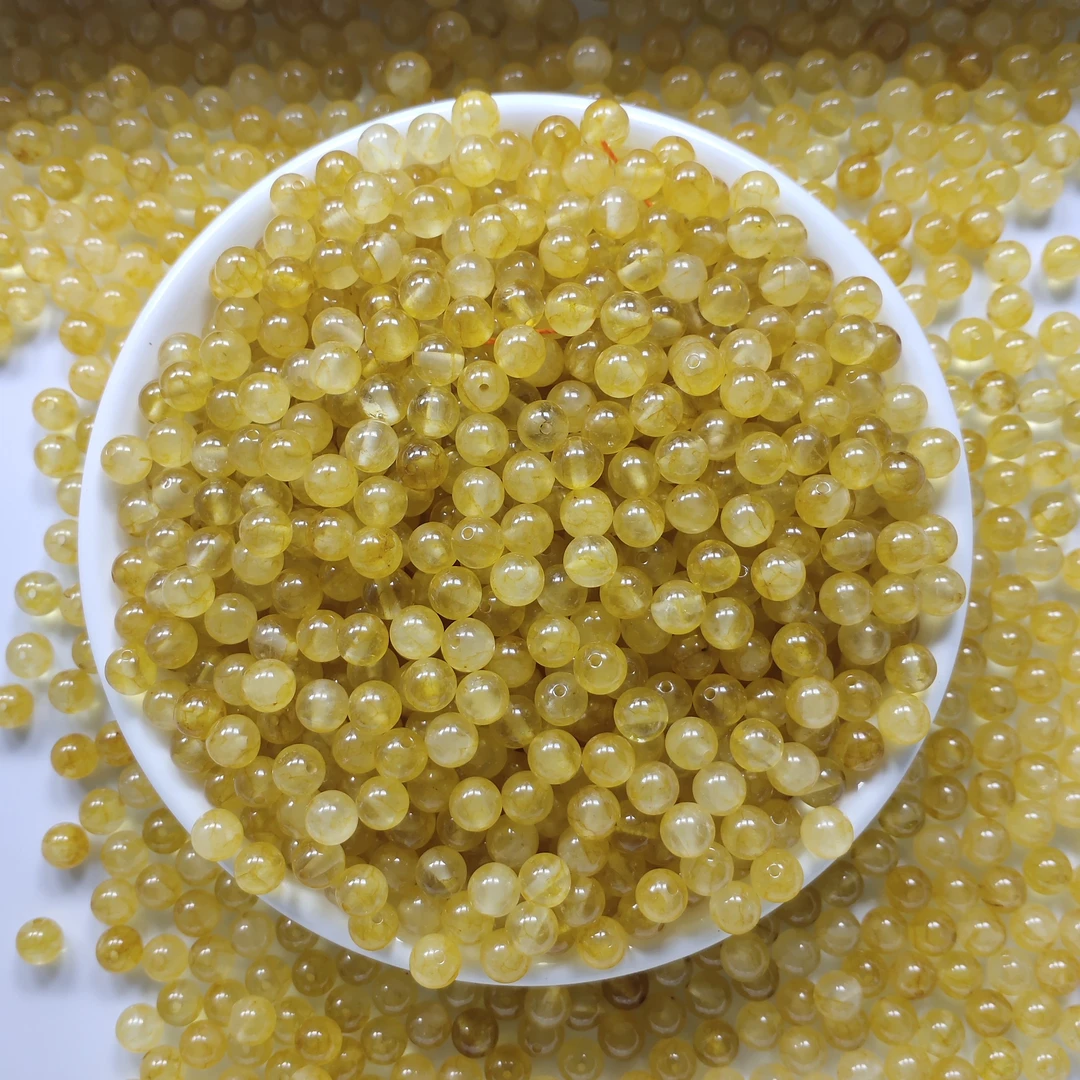 散珠W1846金丝雀碧玺6MM*40颗