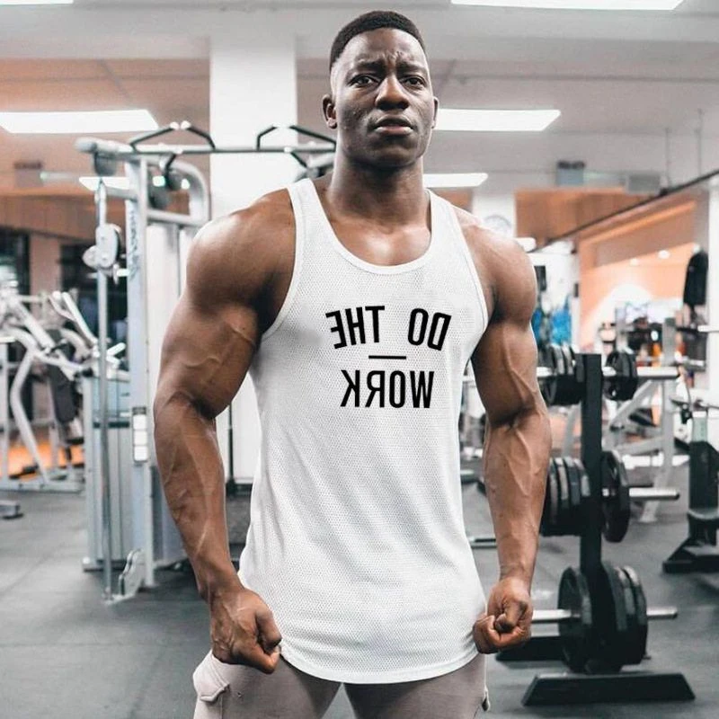 魅K龙网眼网孔透气运动背心 健美健身肌肉夏季速干男士外贸背心