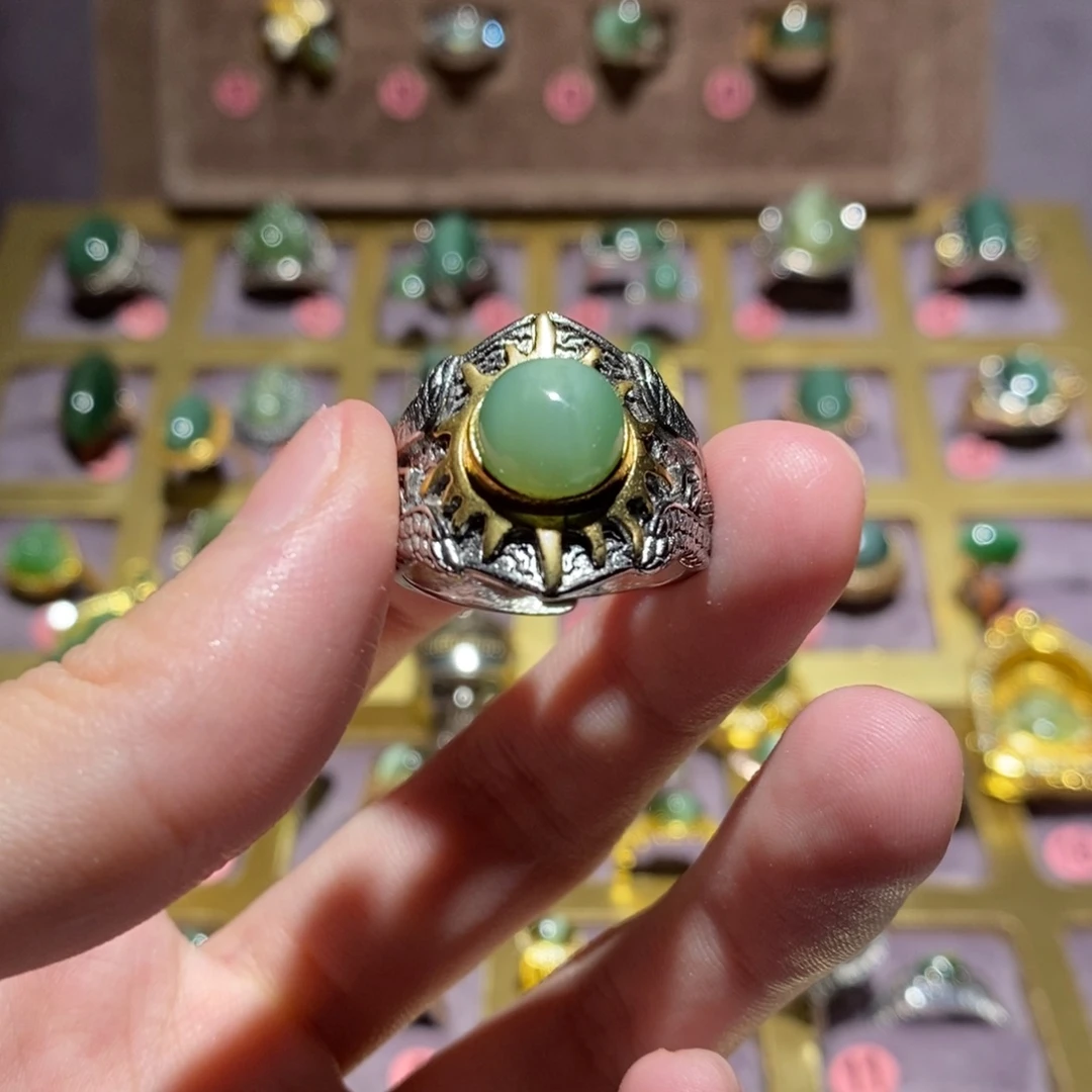 和田玉（碧玉）戒指未镶嵌