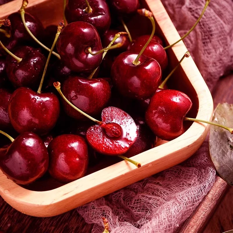 空运智利海运车厘子1J-4J级现货果多汁5斤包邮 内附果径卡