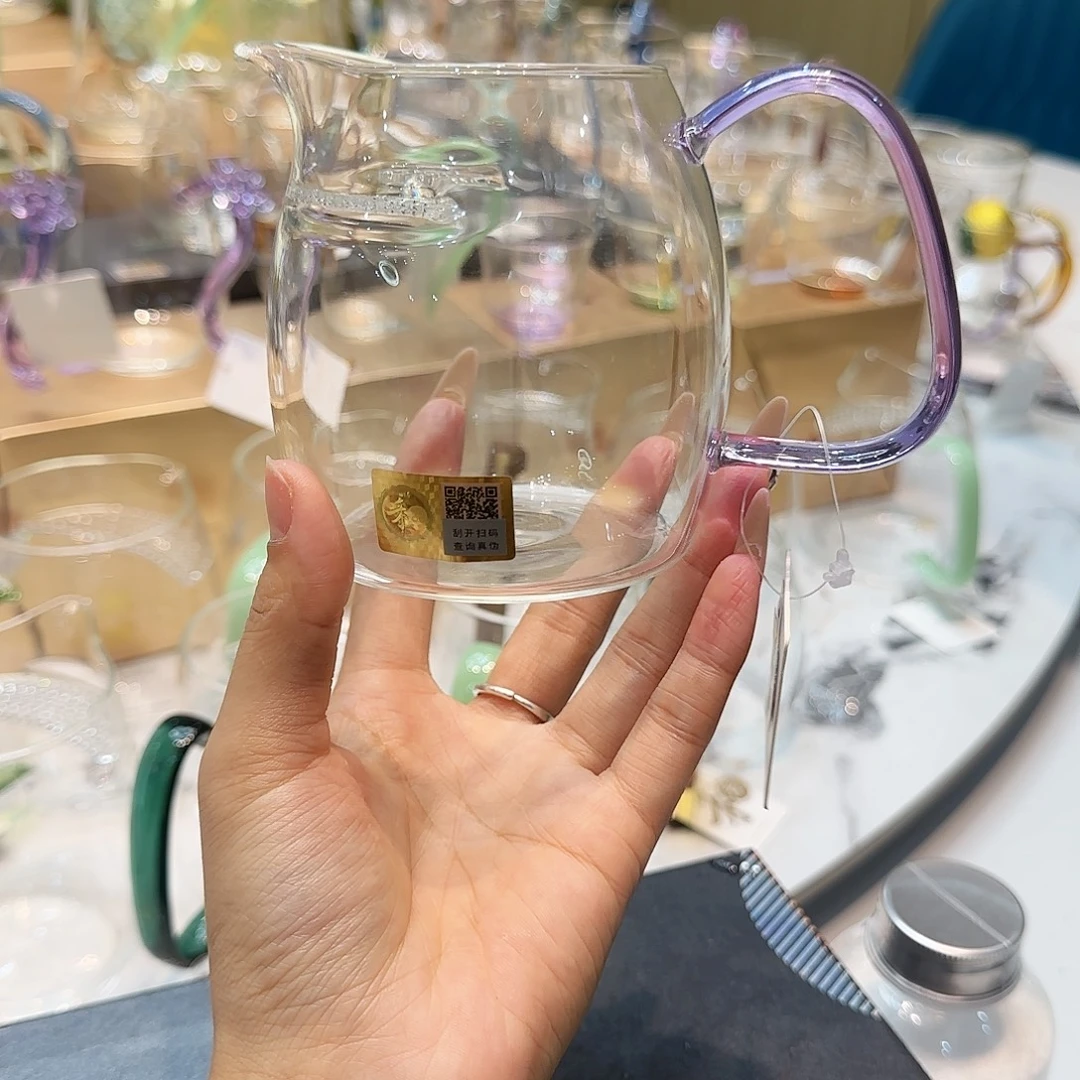 禾器浅紫色泰然月牙公道杯