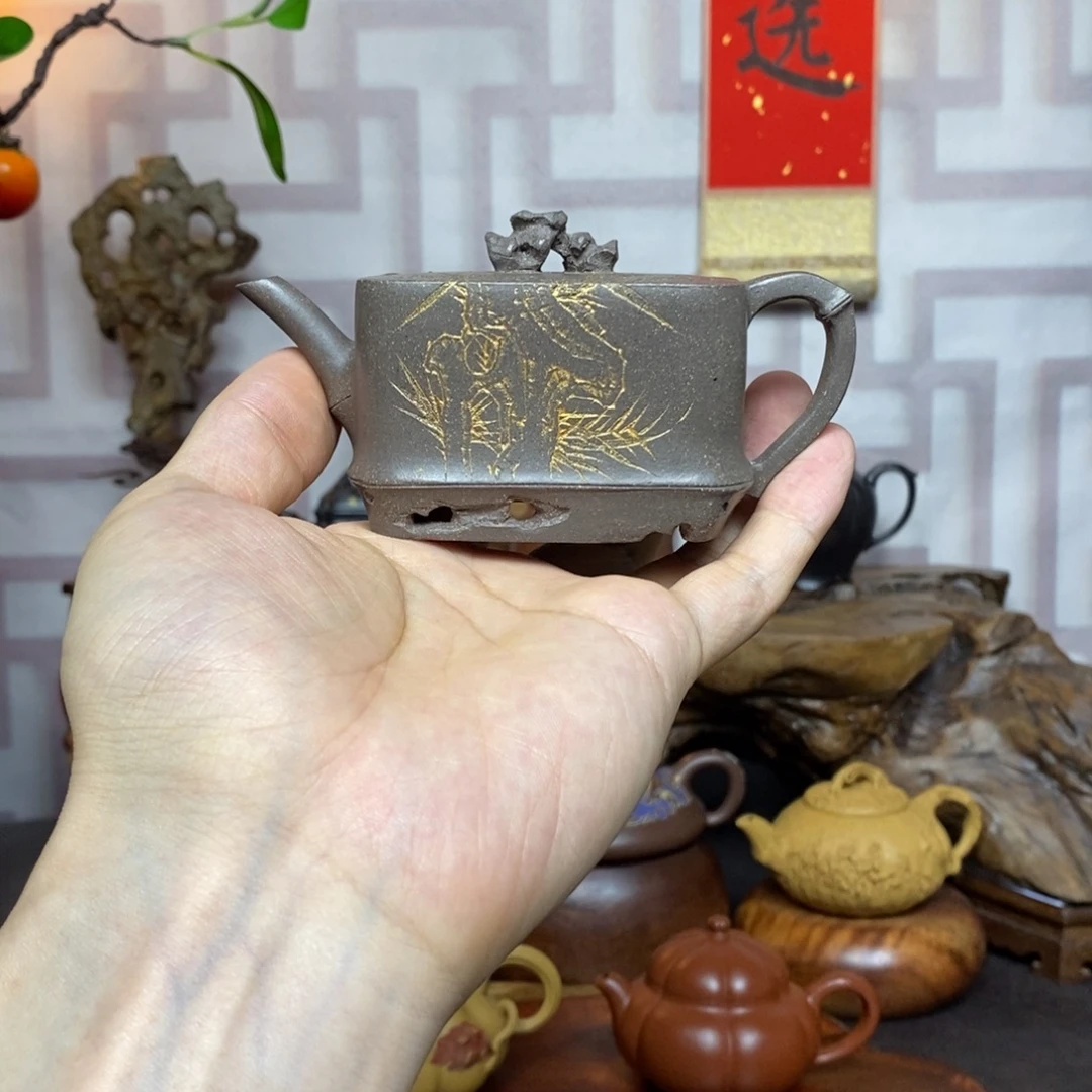 紫砂茶壶紫砂茶具青段太湖石