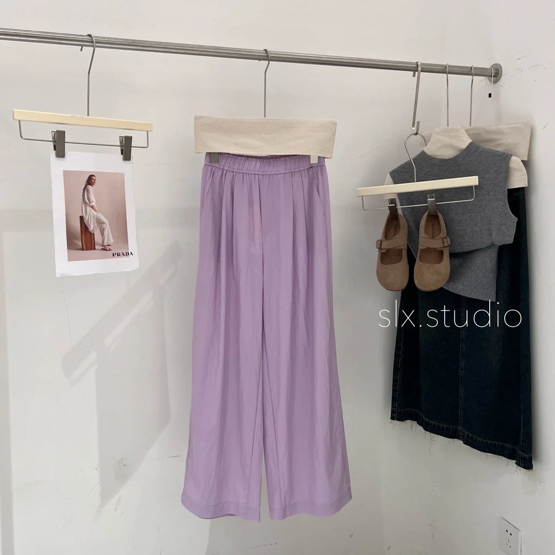 slx@ 2501 皱皱阔腿裤