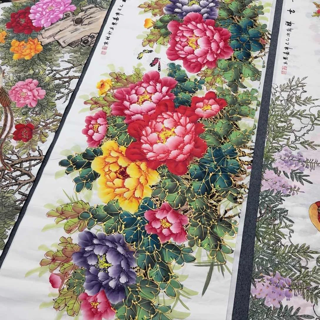 国画在****也尺寸70X180手绘作品