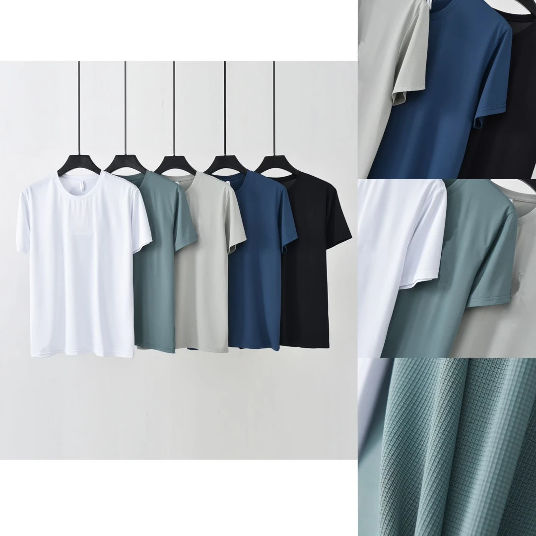 【主播推荐】男士吸排格冰丝圆领短袖X888