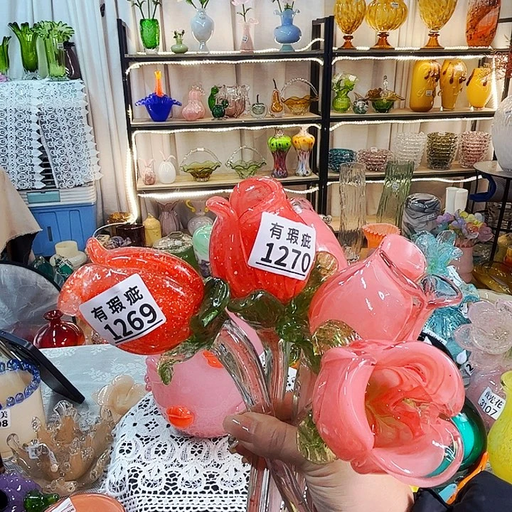 2红瑕疵3粉全品家悦美居琉璃摆件