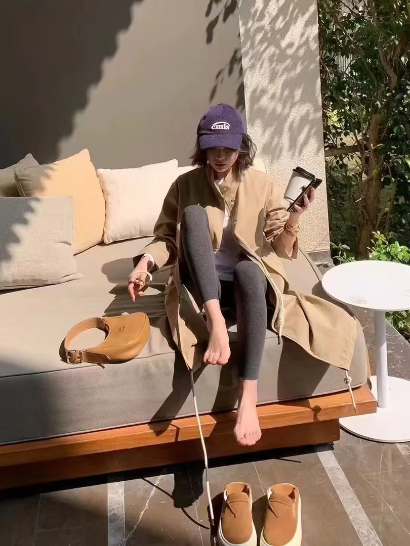 灰色精梳棉云感透气瑜伽运动裤女秋季高腰收腹提臀显瘦九分打底裤