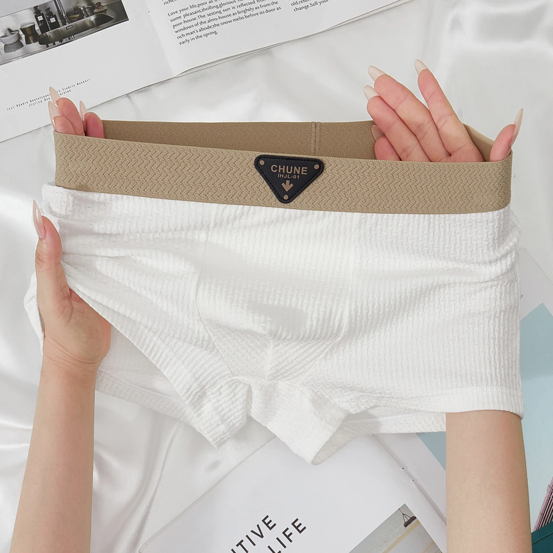 10A抑菌新款男士棉内裤男时尚运动平角裤透气男生四角潮流裤衩