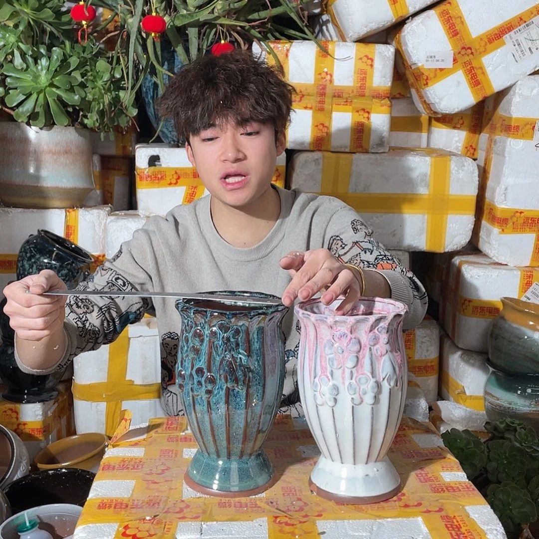 无铅玻璃宜兴紫砂花盆