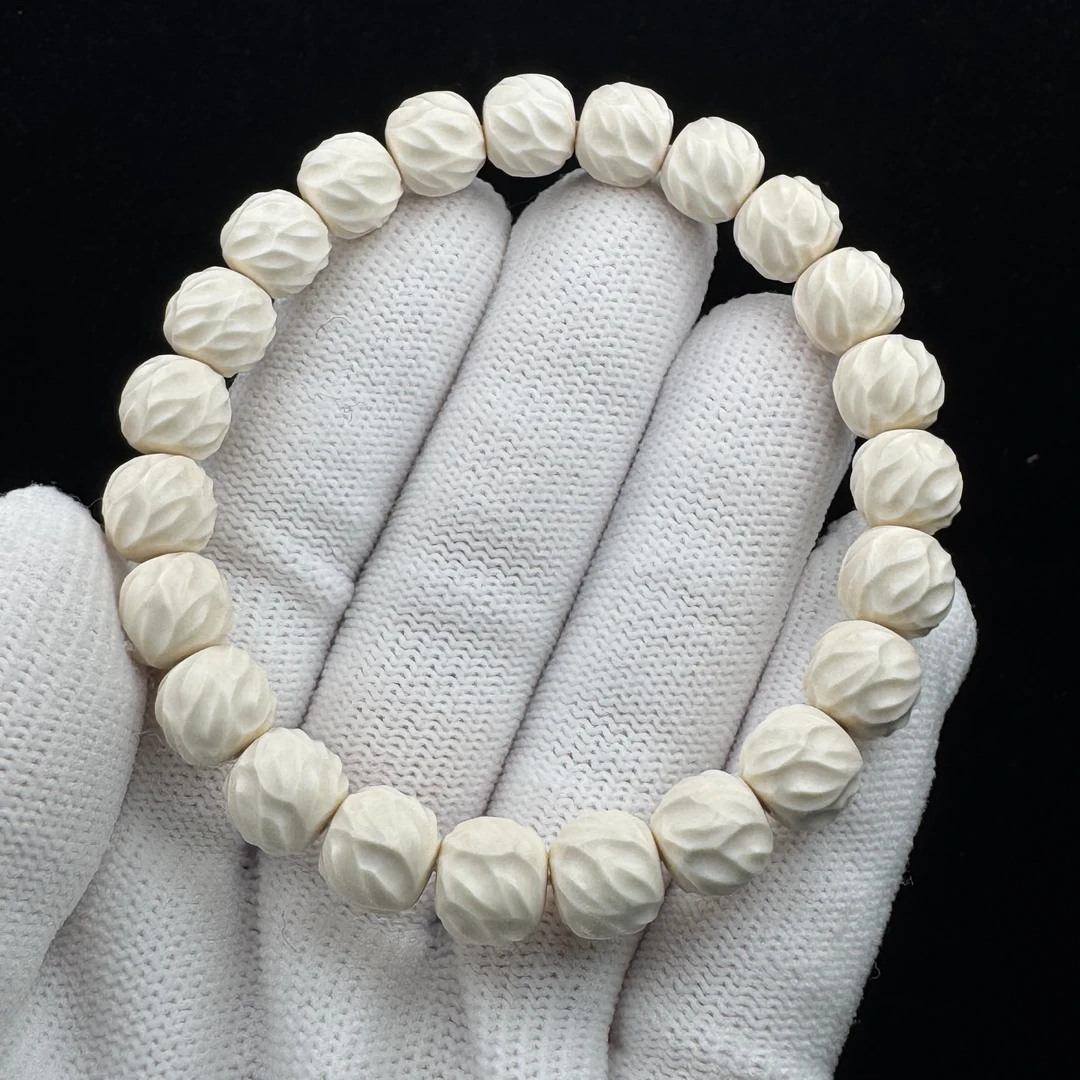 Q2163天然猛犸牙 无相手串单圈9*8mm支持鉴定 假一罚四