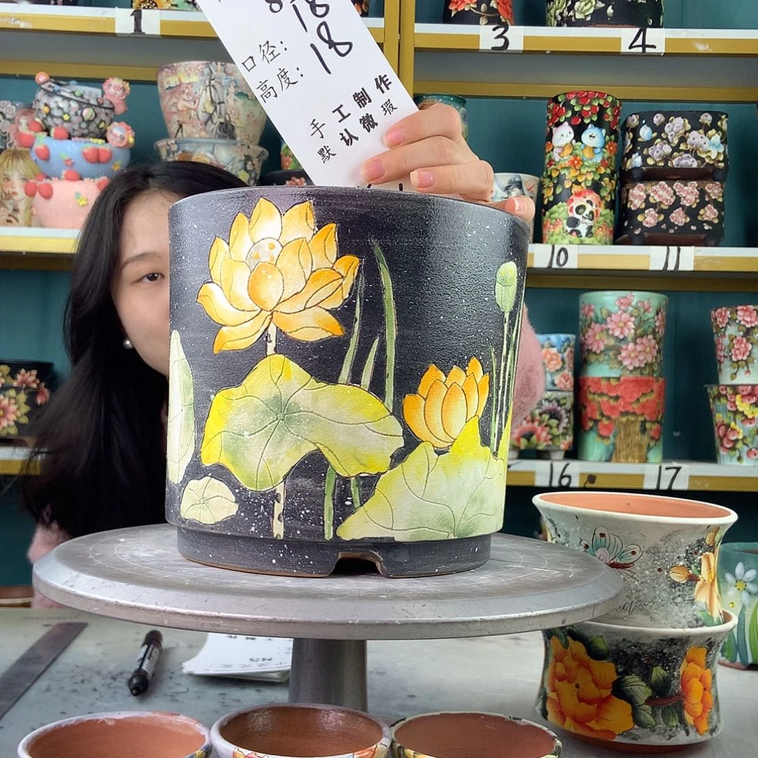 陶景德镇手工花盆84