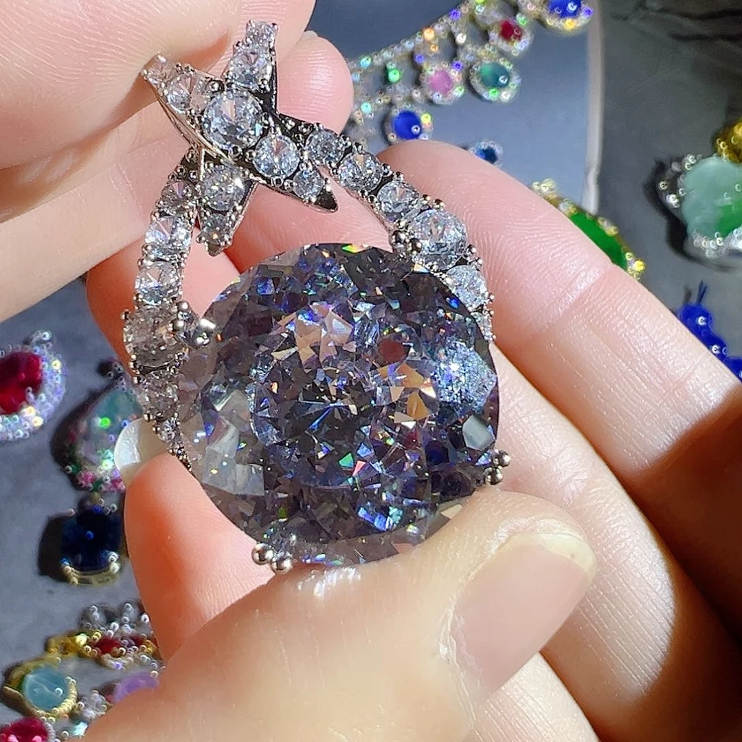 花岗石钨合金红色蓝色吊坠