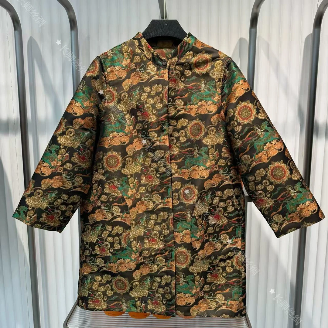 【倾云】原创设计师宋锦风衣外套百搭 8802