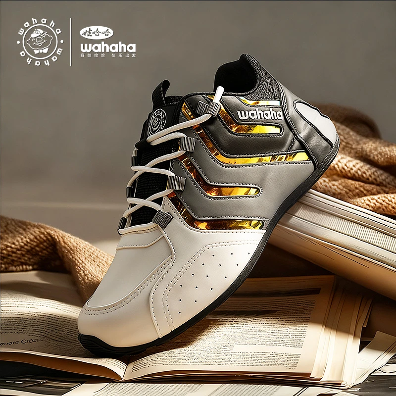 Wahaha/娃哈哈2025秋季新款潮流百搭内增高运动休闲包底男鞋