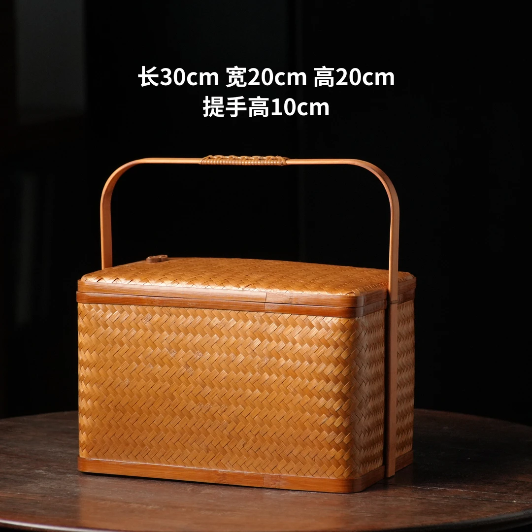 【可遇】非遗手工竹编提篮提箱茶具收纳箱点心篮果篮家用户外