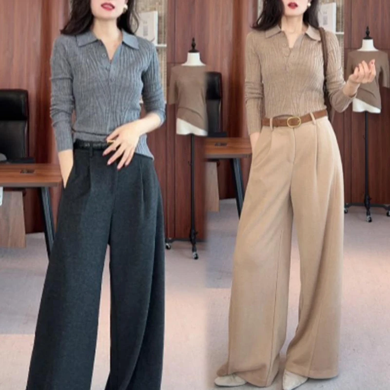 2025气质设计感时尚套装女秋季新款高级感显瘦针织衫高腰显瘦休闲