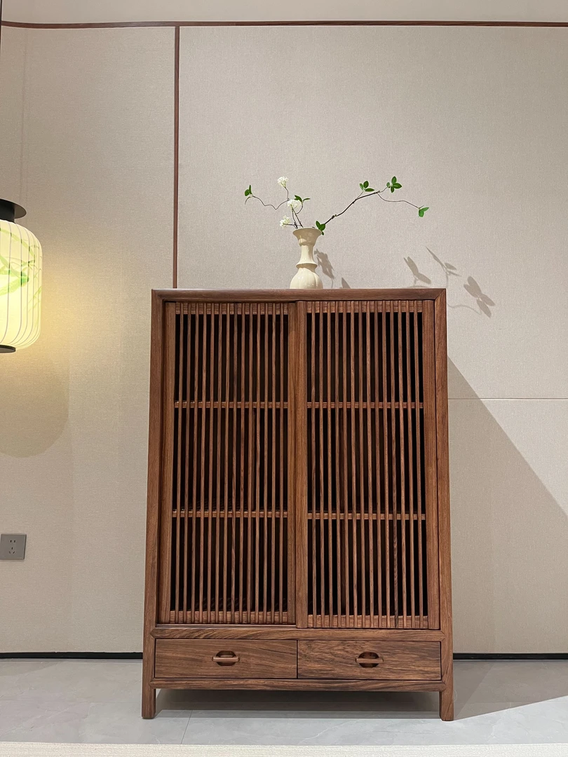 宋氏美学经典乌金木高柜客厅卧室书房茶室置物柜家用禅意储物柜