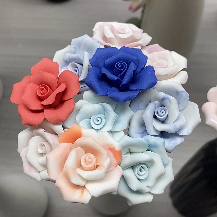 陶瓷陶瓷材料10朵素烧