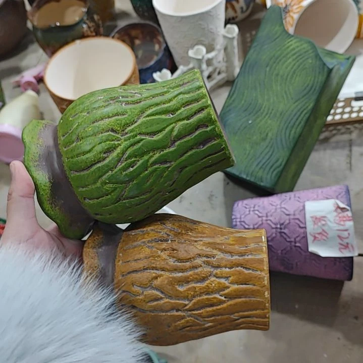 红陶吸水透气的白陶花盆凑满12发货