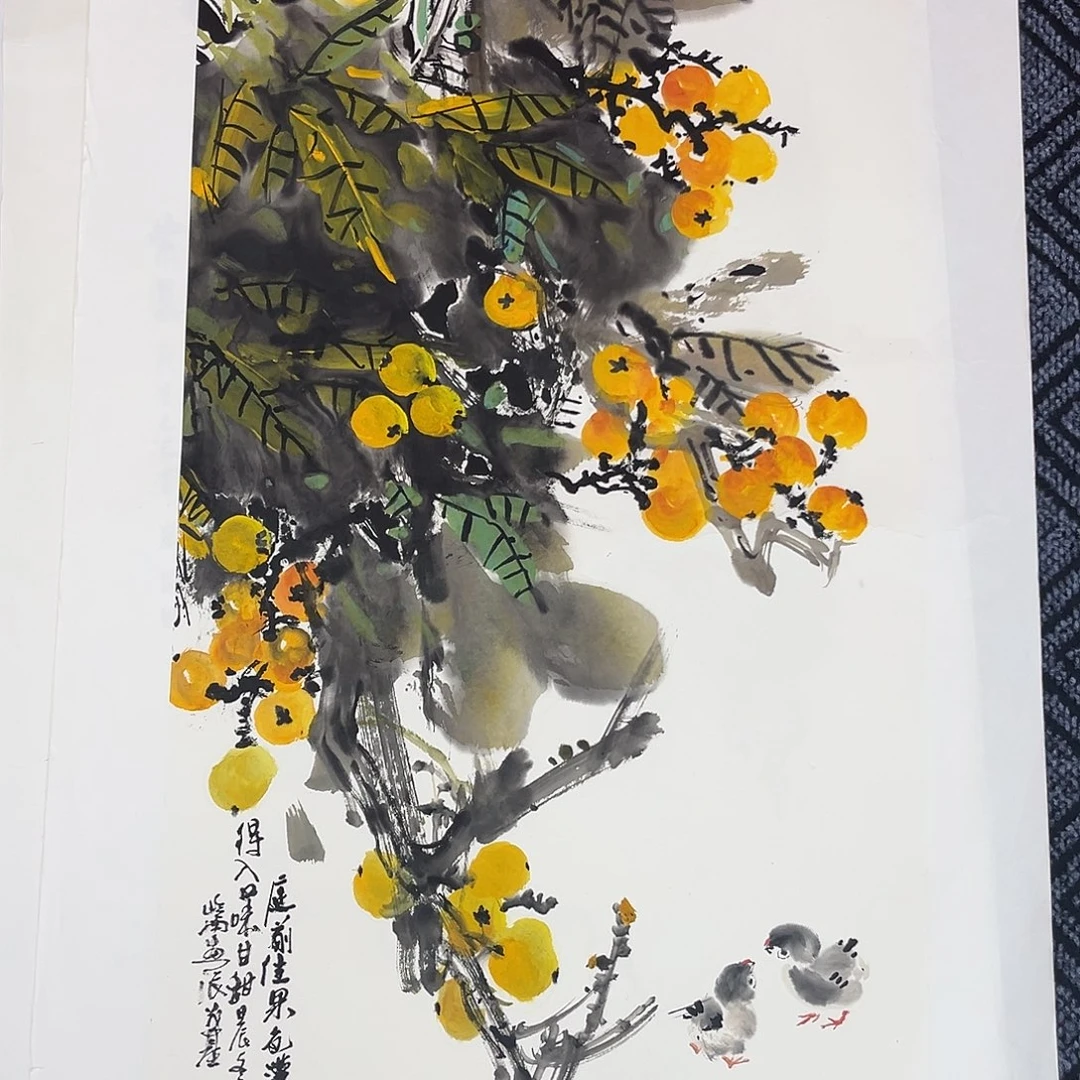 国画三尺花鸟作品杨茂基