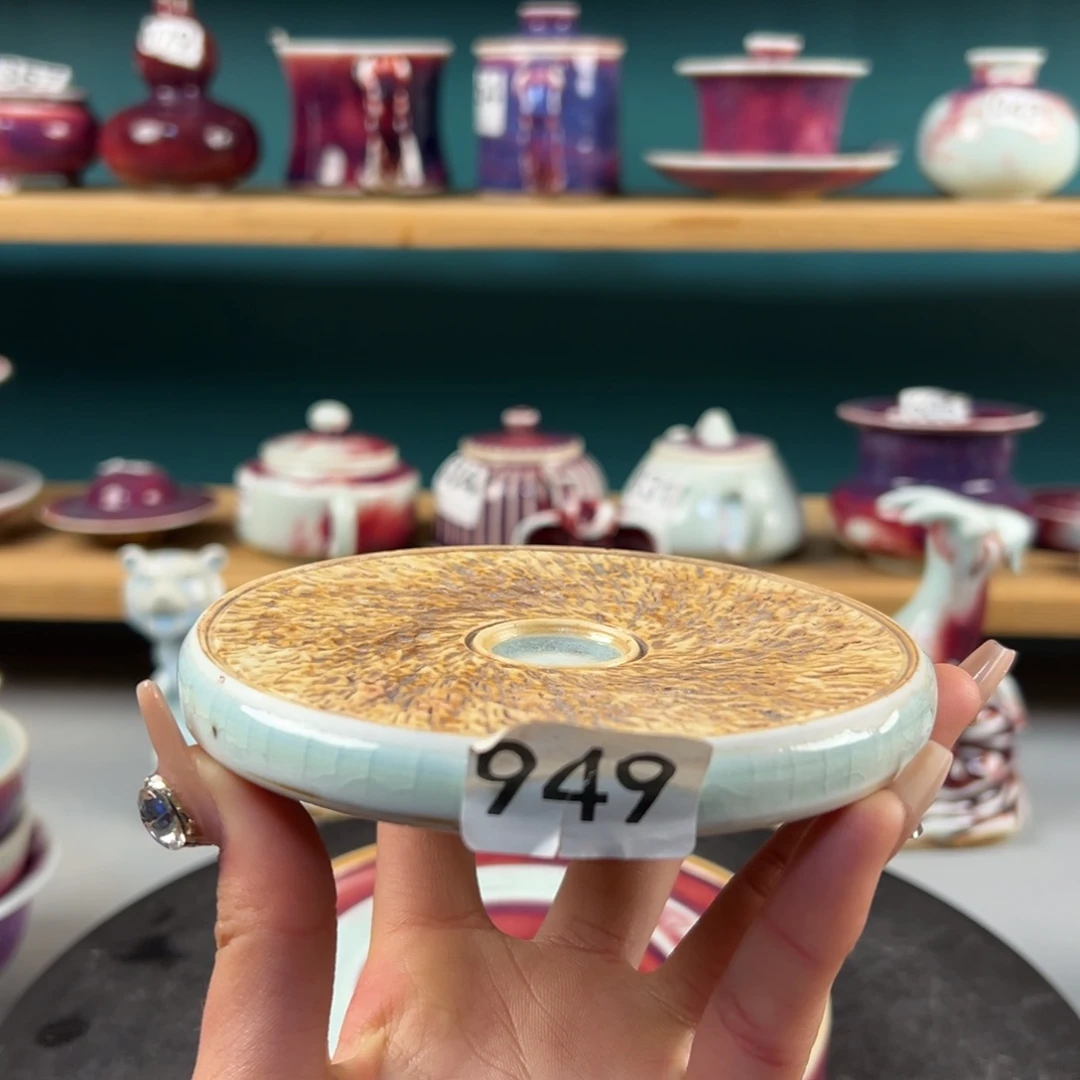 瓷片微瑕壶承玉石釉纯手工