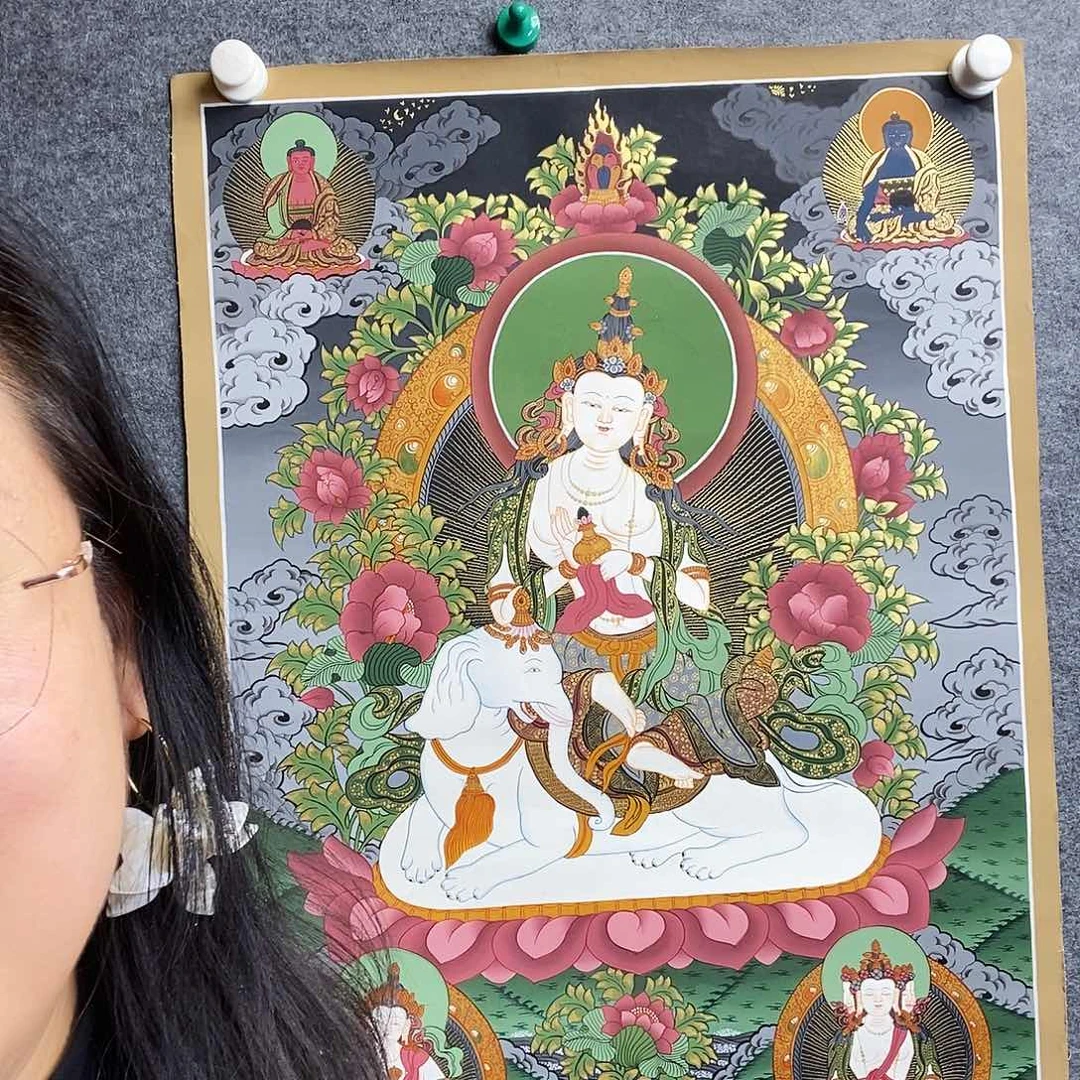 小***人装裱画尼泊尔手绘唐卡画