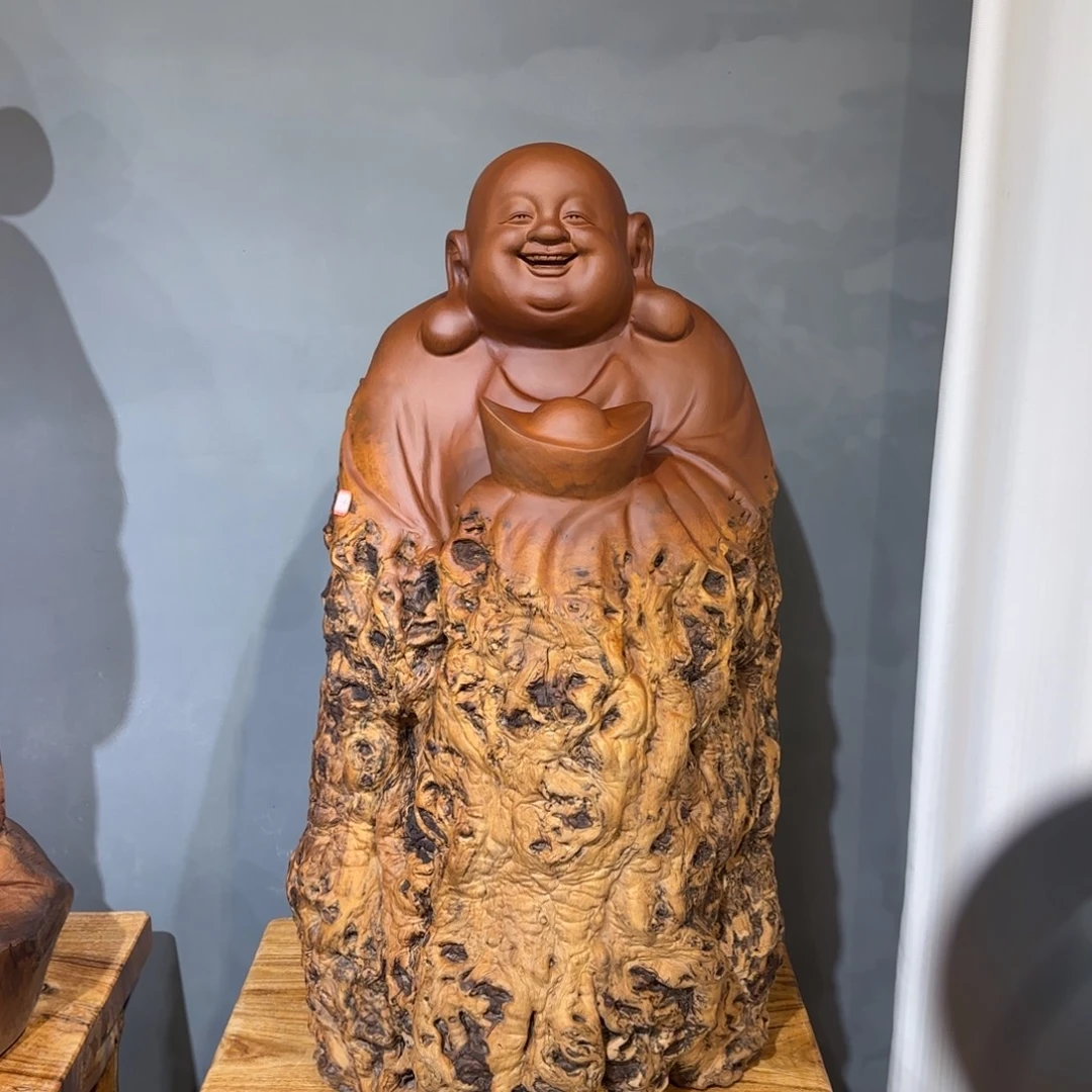 木枣木 元宝弥勒佛装饰摆件