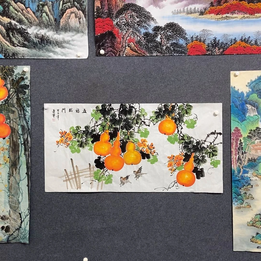 国画鑫**业四尺葫芦一副